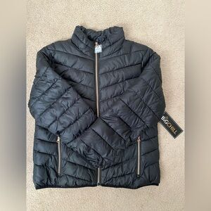 Big Chill Black Puffer Jacket with Rose Gold Zippers